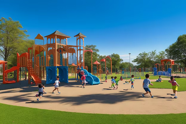 Safe playground for children to play and learn